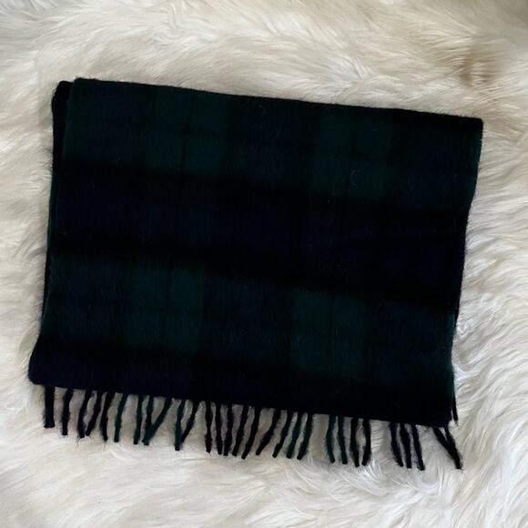 NEW VINTAGE Fraas Germany Merino Wool Angora German Plaid Fringe Scarf - Picture 12 of 14